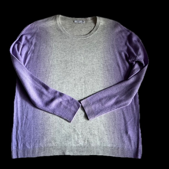 Vince. Vertical Dip Dye Crewneck Sweater - Cloud/Waterlily (NWOT) - Picture 8 of 10